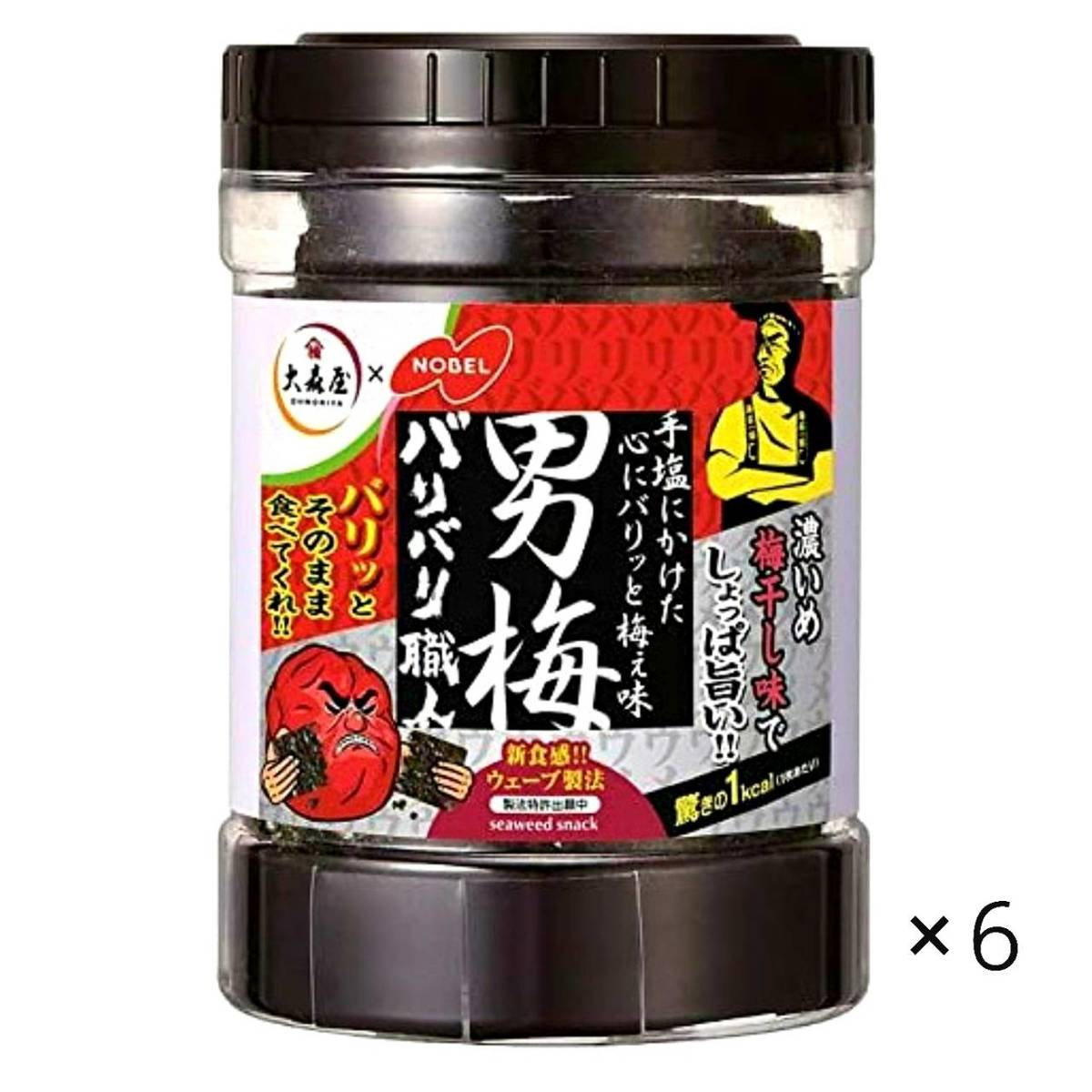 大森屋 バリバリ職人 男梅味 30枚入×6個 のり 海苔 卓上のり 味付け海苔 おつまみ 大容量 夏 梅干し【梅】男梅海苔 otokoumeのサムネイル