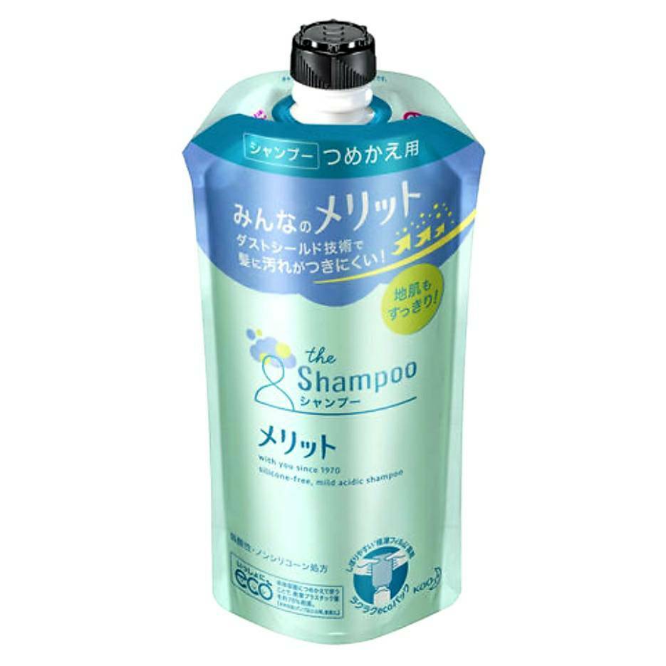 花王　Kao merit（メリット）シャンプー（340ml）つめかえ用※パッケージデザイン等は予告なく変更されることがあります。予め御了承下さい。