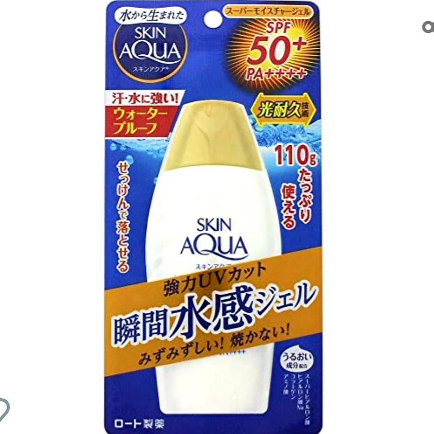 スキンアクア スーパーモイスチャージェル SPF50+ PA++++ (110g) 日焼け止め ロート製薬