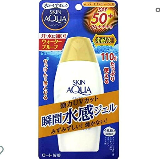 スキンアクア スーパーモイスチャージェル SPF50+ PA++++ (110g) 日焼け止め ロート製薬