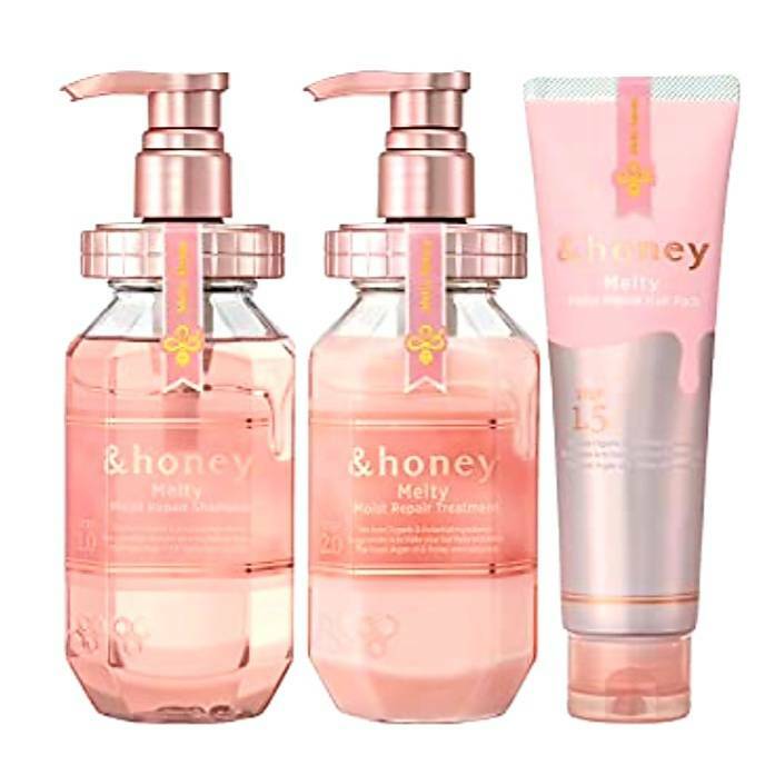 アンドハニー メルティ モイストリペア シャンプー1.0 ヘアトリートメント2.0 ヘアパック1.5 ＆honey トリプルセット　送料無料のサムネイル