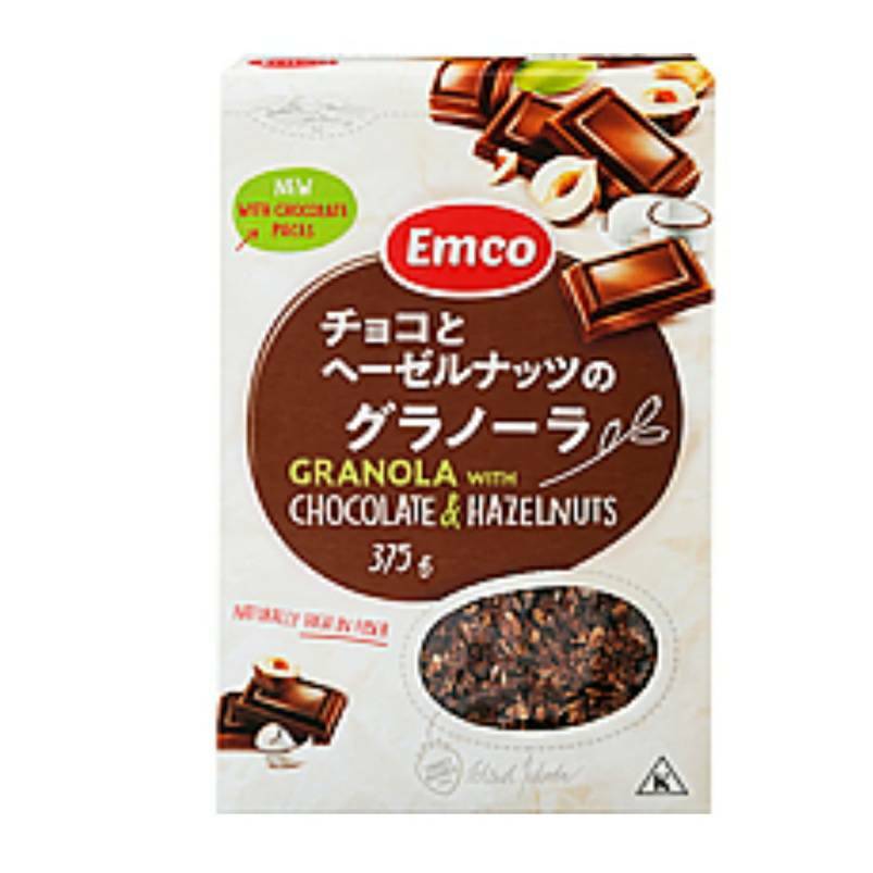 チョコとヘーゼルナッツのグラノーラ　375g×2個セット　業務用 まとめ買い 備蓄品 災害 レストラン 食堂 業務用 お弁当 家庭 アウトドア キャンプ おつまみのサムネイル