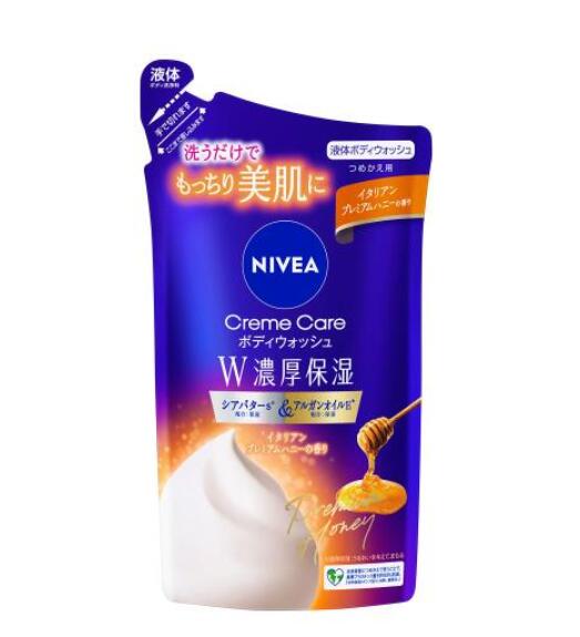 花王　ニベア　クリームケアボディウォッシュ　W濃厚保湿　イタリアンプレミアムハニーの香り　つめかえ用　340ml*6袋セット