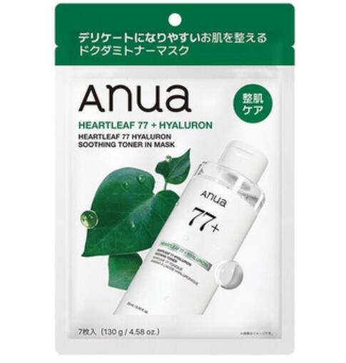 Anua アヌアドクダミ77 ヒアルロン スージングトナーマスク 7枚入