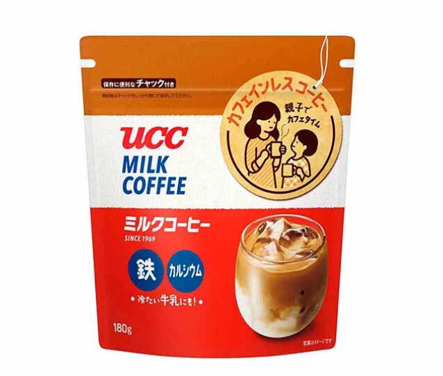 樂天商城 - UCC ミルクコーヒー 袋 180g　インスタントコーヒー プレミックス ミルクコーヒー 袋タイプ 鉄 カルシウム カフェインレス 手軽 牛乳 ミルクコーヒー