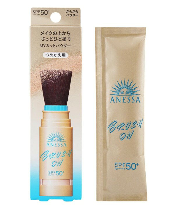 商品情報レフィルSPF50+・PA++++の高い紫外線防止効果、カラーはトランスルーセントベージュブラシ一体型デザイン：メイクの上からでも手を汚さずサッと塗り直しが可能で、持ち運びにも便利なコンパクトサイズ、外出先でも簡単にUVケアができますテカリ防止機能：皮脂吸着パウダー配合により、テカリを抑えてさらさらとした肌触りをキープし、12時間の化粧もちデータ取得済みで仕上がりが長時間持続します自然な仕上がり：肌になじみやすいトランスルーセントベージュカラーで白浮きせず、自然な仕上がりを実現しますウォータープルーフ処方：汗や水に強く、アクティブなシーンでも安心してご使用いただけますスキンケア成分配合：肌あれを防ぐスキンケアパウダー（硫酸Ba）配合で肌にやさしい使い心地、オイルフリーでべたつかず快適な使用感ですメーカーの都合により、パッケージ・仕様等は予告なく変更になる場合がございます。メーカー欠品または完売の際、キャンセルをお願いすることがあります。ご了承ください。急遽在庫切れになる場合がございます。その節は何卒ご容赦賜りますようお願い申し上げます。※離島の場合送料がプラスされる場合がございます。この商品は ANESSA アネッサ パーフェクトUV ブラッシュオンパウダー SPF50+ PA++++ 詰替え 3g ポイントレフィル　持ち運びにも便利なコンパクトサイズ、外出先でも簡単にUVケアができます ショップからのメッセージ 納期について 4