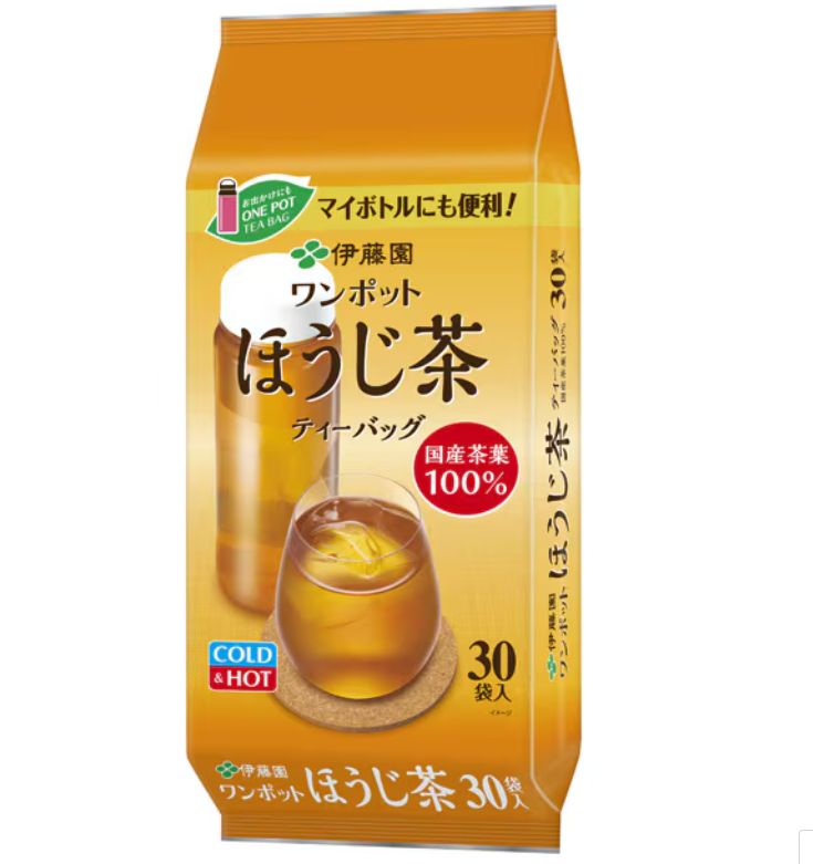 商品情報ポットにもマイボトルにも便利！簡単に美味しく召し上がれます●国産茶葉を100％使用。●香ばしさと、苦渋みの少ない甘みのある味わい。●マイボトルやポットに入れるだけで簡単においしく作れます。500ml～1L抽出設計。●水出しでもお湯出しでも簡単にお召し上がりいただけます。●ちょうどいい30袋入り。●ポット用のティーバッグをお探しの方におすすめです。●容量：3.5g×30袋●原材料名：茶（日本）●原産国：日本メーカーの都合により、パッケージ・内容量・仕様等は予告なく変更になる場合がございます。メーカー欠品または完売の際、キャンセルをお願いすることがあります。ご了承ください。急遽在庫切れになる場合がございます。※離島の場合送料がプラスされる場合がございます。その節は何卒ご容赦賜りますようお願い申し上げますこの商品は 伊藤園　ワンポットほうじ茶 ティーバッグ 3.5g×30袋入 国産茶葉100％使用 ポイントポットにもマイボトルにも便利！簡単に美味しく召し上がれます。　お茶 ショップからのメッセージ 納期について 4