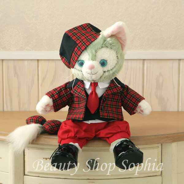 ジェラトーニ チェック柄(赤) コスチューム 服 単品 ぬいぐるみ別売【オリジナル ハンドメイド】 ぬいぐるみSサイズ用 洋服 ジャケット オリジナルデザイン ダッフィーグッズのサムネイル