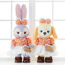 ステラルー&クッキーアン ギンガムチェックコスチューム 服 単品 ぬいぐるみ別売【オリジナル ハンドメイド】 ぬいぐるみSサイズ用 洋服 オレンジ 双子コーデ リンクコーデ オリジナルデザイン ダッフィーグッズ