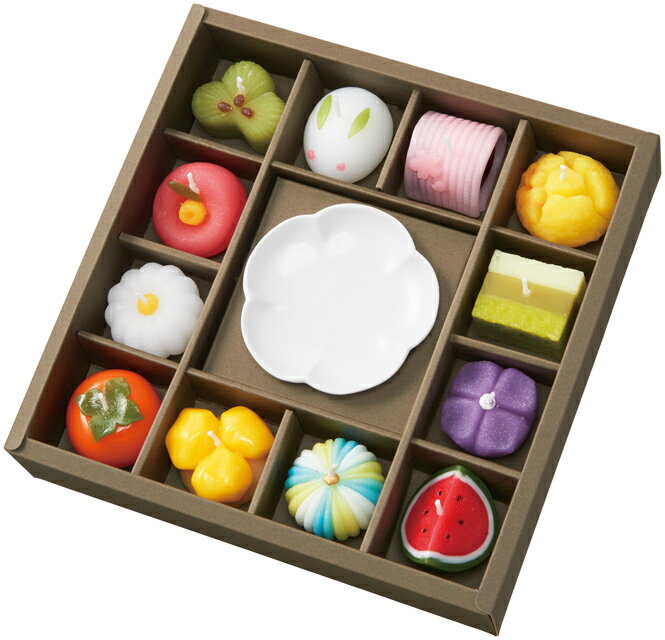 進物用ローソク　カメヤマ　和菓子づくしギフトセットお供え お仏壇 お墓 墓参り 自宅用 普段使い ギフト 進物用 贈答用 喪中見舞い お悔やみ お盆 初盆 新盆 お彼岸 法事 法要