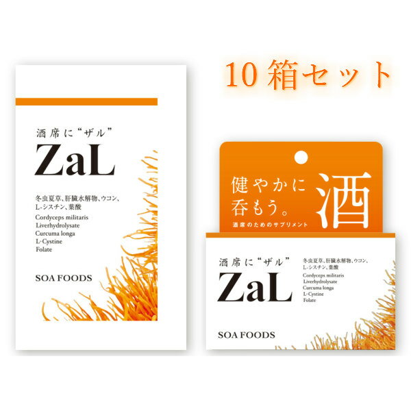 楽天冬虫夏草 サプリメント SOAFOODS【10箱セット】 飲み過ぎ お酒 対策 ZaL 10箱/1箱4包/1包5粒 ウコン 冬虫夏草 サプリメント ザル ソウアフーズ