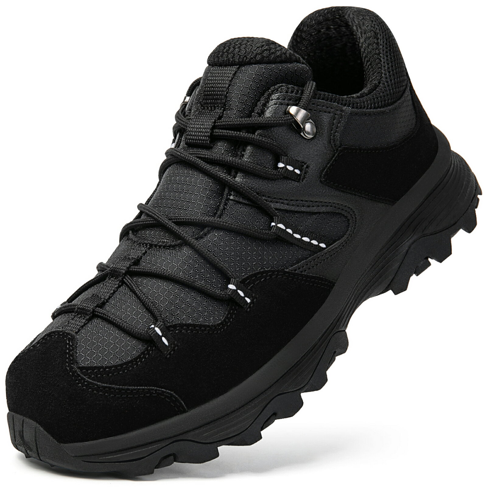 トレッキングシューズ メンズ 登山靴 ブラック 登山ぐつ 登山シューズ ウォーキング ハイキング キャンプ アウトドア ジョギング ローカット 軽量 防滑 初心者 送料無料