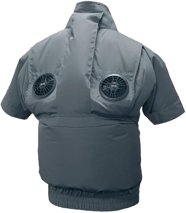 エイコー EIKO 空調作業服 EK3630 グレー (サイズM） ポリエステル 半袖 タチエリ エレファン 服のみ 大きいサイズ 作業着 UVカット 熱中症予防 猛暑対策 空調作業服