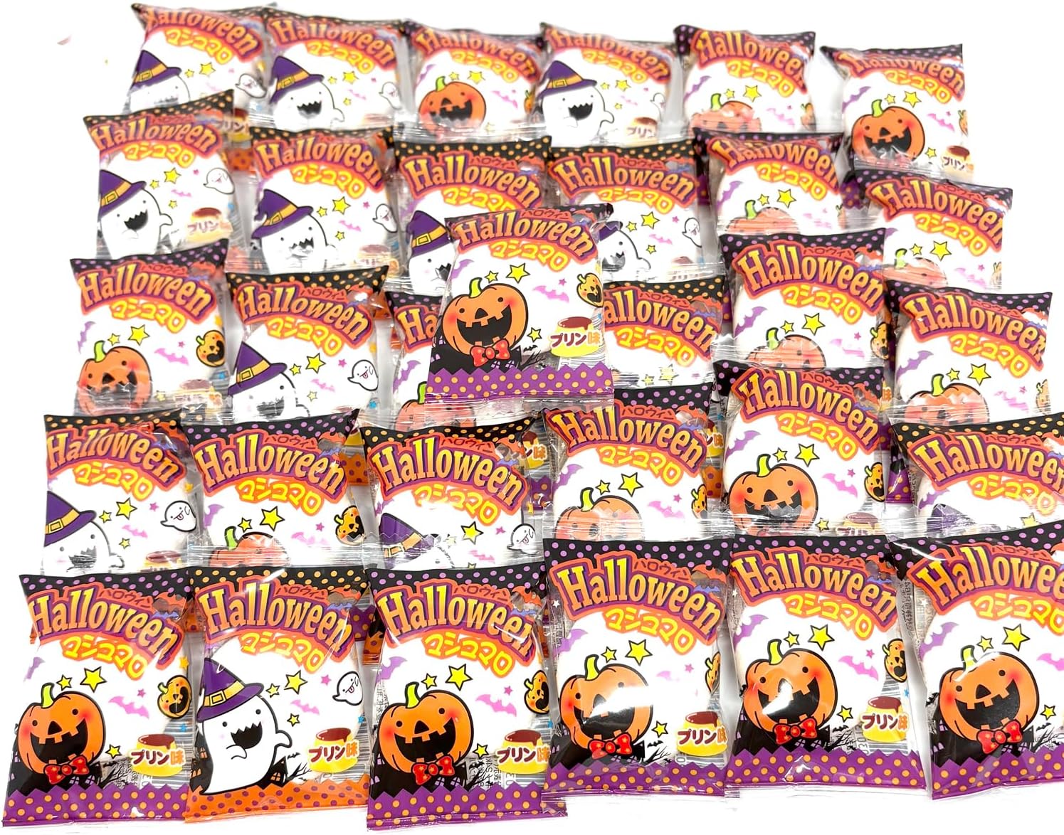 やおきん ハロウィン マシュマロ プリン味 177g 30個 大容量 業務用 お菓子 シェア 大量 ましゅまろ イ..