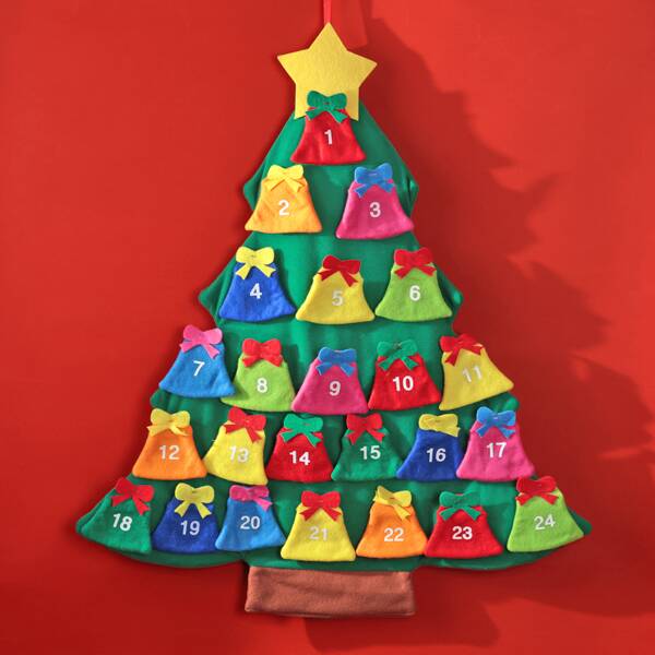 2025 KALDI カルディ アドベントカレンダー カウントダウンフェルトツリー クリスマス(ベル) ギフト プレゼント 子供 大人 女の子 男の子 お菓子 カウントダウン　お菓子おしゃれ インテリア贈り物 かわい おしゃれのサムネイル