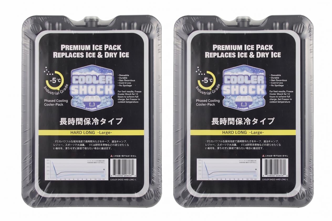 クーラーショックに待望のハードタイプが登場。表裏両面に施された筋状のリブにより、本体寸法以上の表面積を持ち、強力な保冷力を発揮します。S・M・Lの3サイズあり、従来モデル「Original」に比べてコンパクトなサイズ設計ですので、小型のクーラーボックスにもおすすめです。 ●-5℃/長時間保冷 ●2～3泊キャンプに最適 ●野菜や果物など凍らせずに鮮度を保ちたい場合に最適