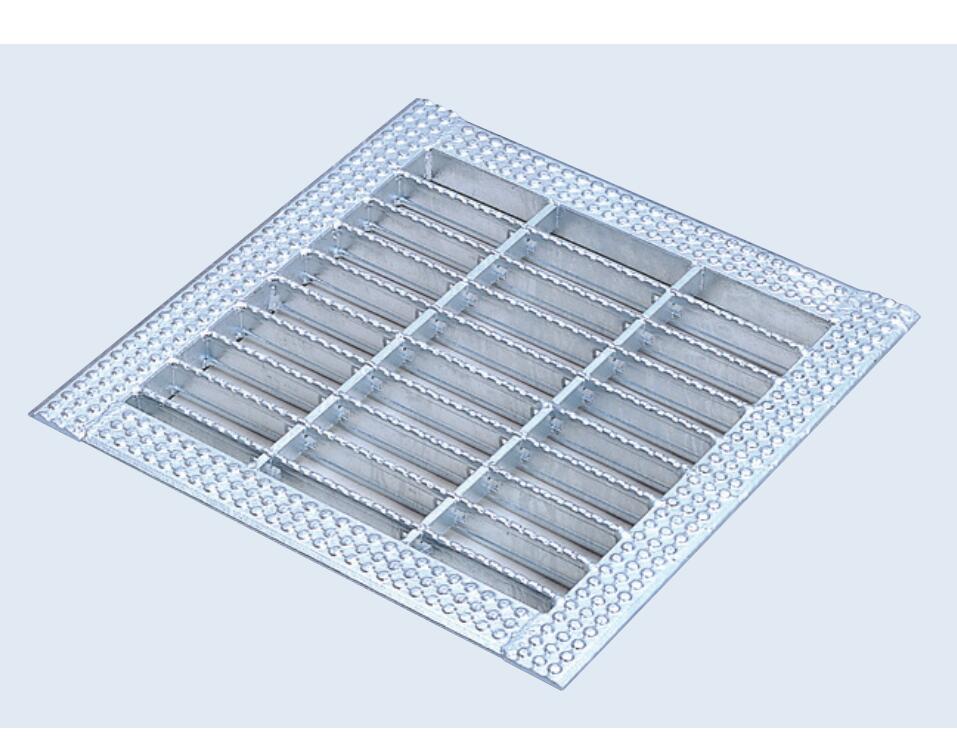 グレーチング 溜枡用 蓋 溝 桝 溝幅500mm 四面ツバ付 改良 桝用 普通目 ノンスリップ 4LUI-25-50 歩道用 滑り止め付き ポコポコ ためます用 溝ふた 側溝 フタ イズミ