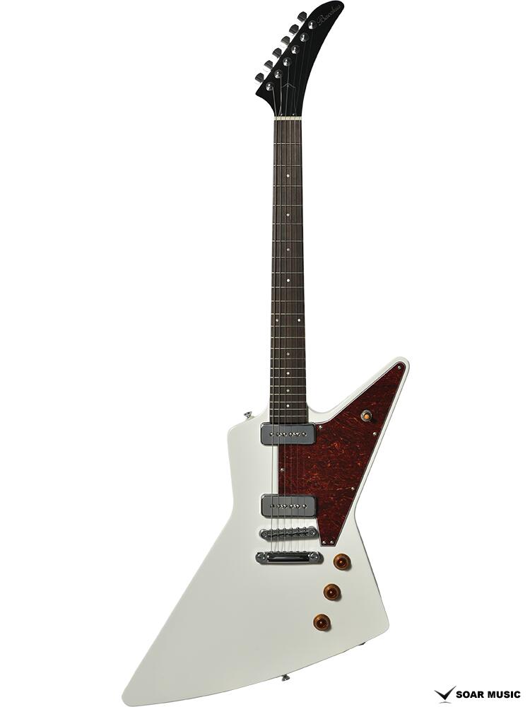 （当店オリジナルサービス） 初期調整のうえでお届けするので、細かい調整をすることなくすぐに弾いていただけます。 ※掲載写真は実際にお届けする楽器を撮影しています。 ~BEX-STD/S について~ ラージサイズのボディ BEX タイプ ラージサイズのボディ BEX を採用した「BEX-STD/S」。ボディ本体には広葉樹のナトー材を採用。同じく広葉樹であるマホガニー材にも似た、中音域に豊かな響きを持つ音色が特徴です。 Bacchus STP-5 P-90タイプの新ピックアップ「Bacchus STP-5」を本モデルに採用。アルニコ5マグネットと金属製ブレイデッドワイヤーを採用し、シングルコイル特有の煌びやかさや素直さと、甘くウォームなトーンを兼ね合わせています。レトロな風合いにマッチしたメタルによるカバーも魅力です。 マホガニーネック ネック材にはセットネック仕様のギターに用いられることの多いマホガニー材を採用。ボディとの伝導効率を高め、豊かなサスティーンを引き出します。 T.O.Mブリッジ&トグルスイッチ 弦振動をよりダイレクトにボディへ伝えることのできるT.O.Mタイプのブリッジを搭載。トレモロユニットがないため弦の張力が安定し、チューニングが狂いにくく、また弦振動がボディにダイレクトに伝わりやすいためサスティーンが得られやすい機構です。ピックアップセレクターには瞬時にポジションの切り替えが可能なトグルスイッチを採用しています。 国内専門検品部署によるセットアップ 長野県松本市のディバイザー本社に設けられた専門の検品部署で全ての個体を検品、セットアップしてから出荷します。素材である木材から起因する個体差を見極めながら、一本一本むらなく調整して仕上げることにより、最初に持った時から手になじむ確かな演奏性をプレーヤーにお届けします。 スペックリスト Body:Nyatoh Neck:Mahogany Fingerboard:Rosewood Nut:Graphtech TUSQ XL Bridge:T.O.M type Machineheads:Rotomatic Type Fret:Nickel Silver Pickups:Bacchus STP-5 set Controls:2 Vol, 1 Tone, 3 way PU selector Scale:628mm(24.75inch) Width at Nut:43mm Fingerboard Radius:305R Finish:Polyurethane Strings:D'addario 010-046 Accessories:ギグバッグ、保証書、レンチ ※細部の仕様とデザインは予告なく変更になる場合がございます。