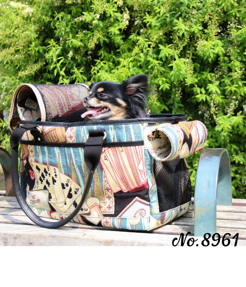 ペット用キャリーバッグ 犬用 猫用 高品質 ジャカード ゴブラン 高級 日本製 上質 優良 良質 ペット ハ..