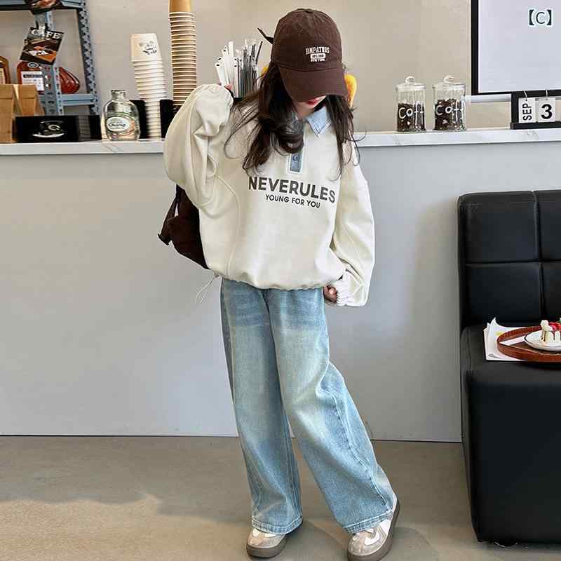 スウェット ガールズ キッズ ジュニア 春秋 トップス 長袖 プルオーバー 無地 おし...