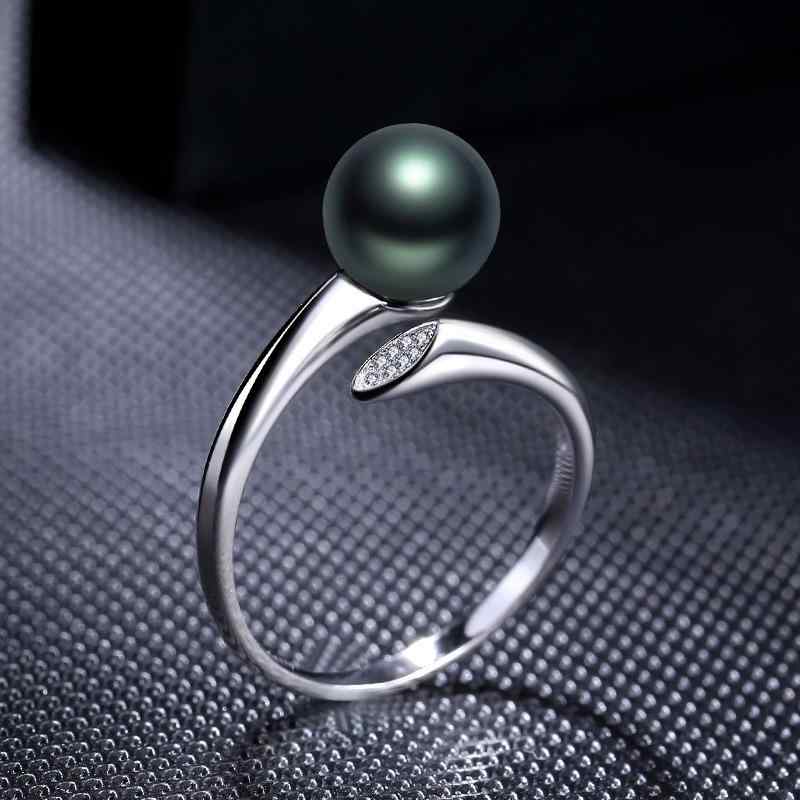 Rakuten - 指輪 レディース 日韓風 光沢 黒蝶貝 オーロラパール 開口式 フリーサイズ アジャスタブル 人差し指リング 個性的 トレンド 幾何学 合金 人工宝石 春夏