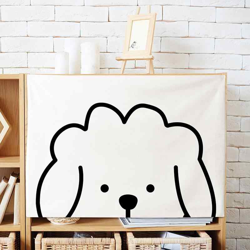 Rakuten - タペストリー シンプル 線画 犬 かわいい 部屋飾り 壁掛け インテリア雑貨 リビング 寝室 寮 ワンルーム おしゃれ ウォールアート 長方形 ポリエステル