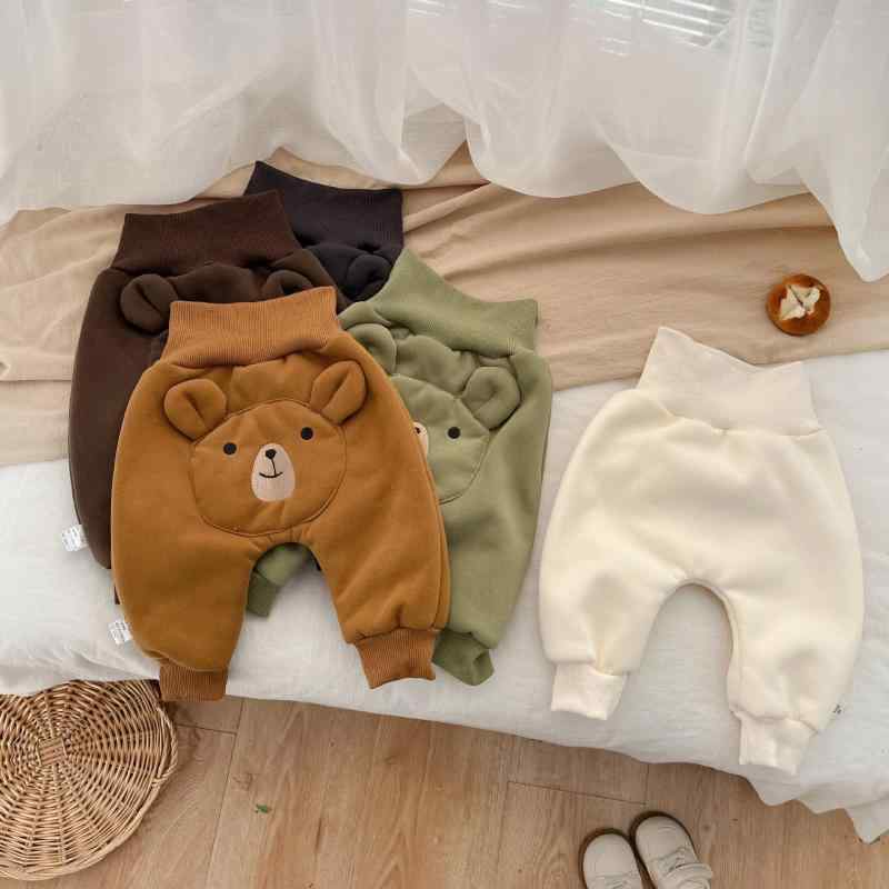 ベビー パンツ 男女兼用 幼児 子供 クマ アニマル ハイウエスト 腹巻付き…