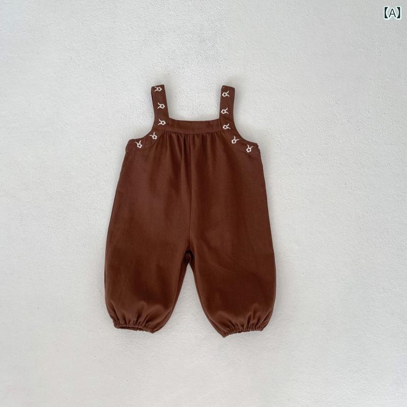 ベビー服 男女兼用 赤ちゃん 幼児 ロンパース オーバーオール サロペット 刺繍 無...