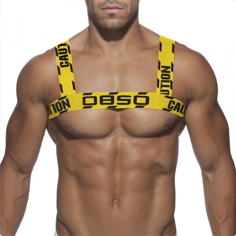 スポーツハーネス メンズ 男性用 ナイロン ストレッチ 伸縮性 トレーニング フィットネス ボディメイク シェイプアップ シンプル レタリング デザイン ベルト