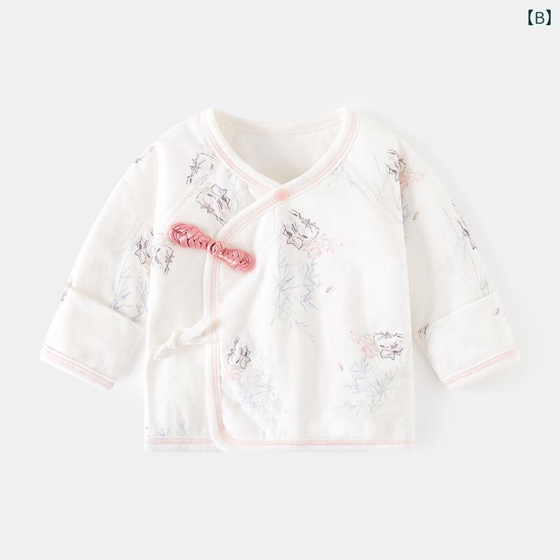 ベビー 新生児服 男女兼用 綿 コットン 無縫製 肌に優しい 和服風 前開き 薄手 中...