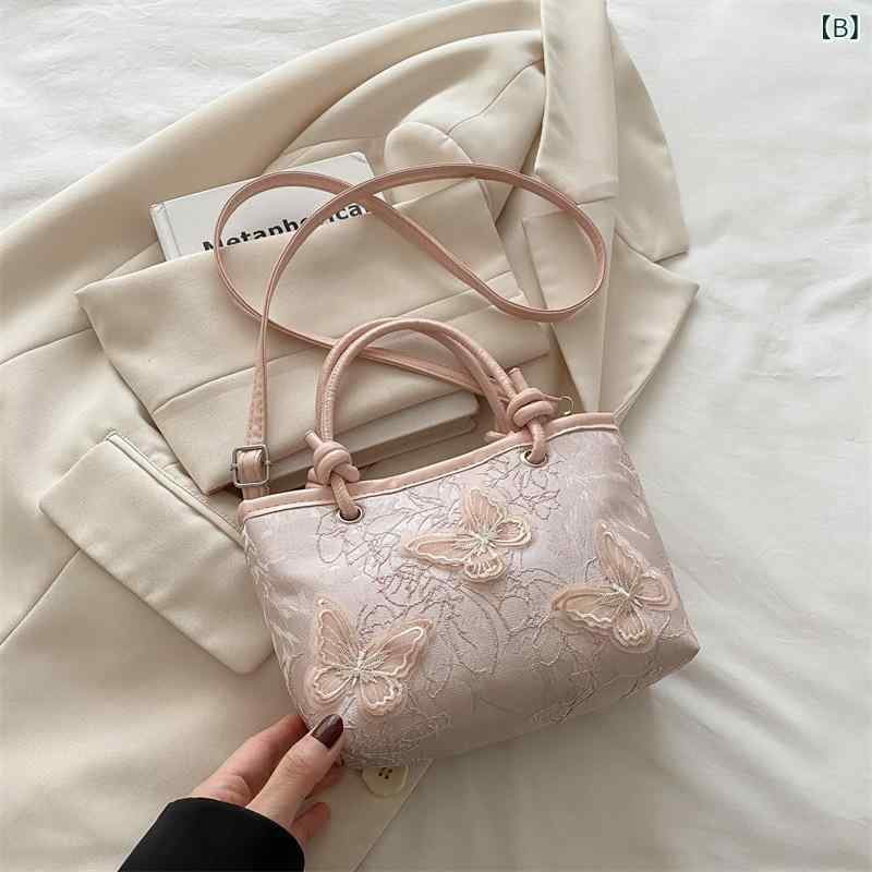バッグ レディース 春夏 トレンド おしゃれ バケットバッグ ショルダーバッグ ハンドバッグ PUレザー 刺繡 ミニ 小さめ デイリーユース 新中華風