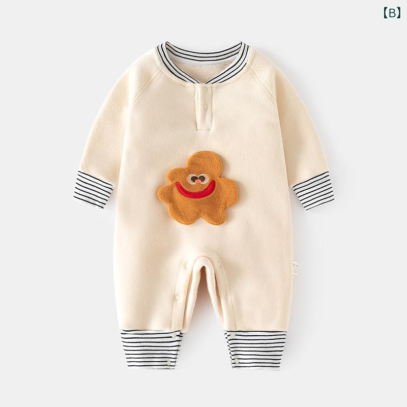 ロンパース ベビー 新生児 幼児 男女兼用 男の子 女の子 もこもこ ボア フリース ...