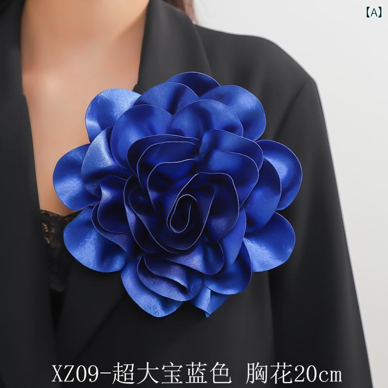 ふんわり暮らし鞄店のブローチ レディース 女性用 特大 20cm 牡丹の花 布製 ハンドメイド コサージュ 上品 エレガント 華やか アクセサリー 服飾小物 結婚式 入学式 卒業式 パーティー フォーマル カジュアル プレゼント ギフト｜アングル2