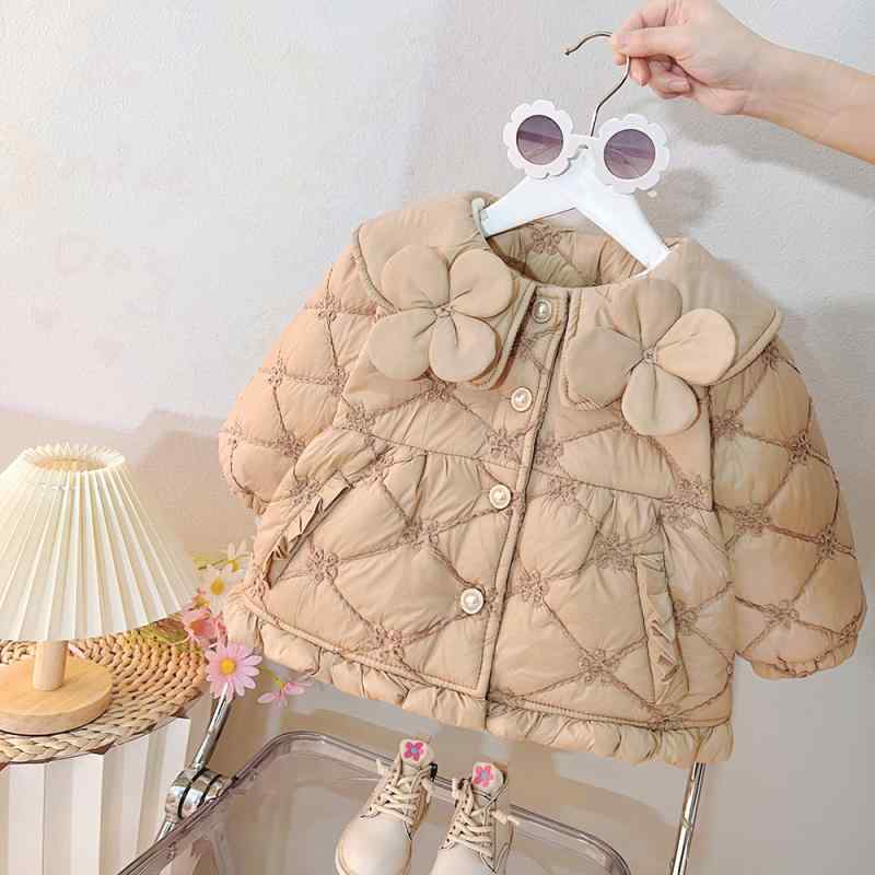 キッズ 女の子 秋冬 中綿ジャケット コットン 厚手 保温性 暖かい 韓国ファッショ...