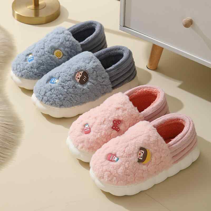 スリッパ レディース メンズ 冬 ルームシューズ かわいい キャラクター 厚底 ペア あったか ボア フェイクファー 滑り止め もこもこ 厚手 丸いつま先 室内履き 普段使い
