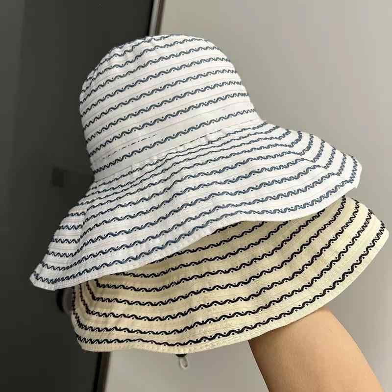 绅士帽 - サンバイザー レディース 女性用 つば広 折りたたみ UVカット 紫外線対策 顔カバー 小顔効果 リボン 韓国風 カジュアル リラックス エレガント 旅行 レジャー アウトドア お出かけ 普段使い ポリエステル 軽量 春夏