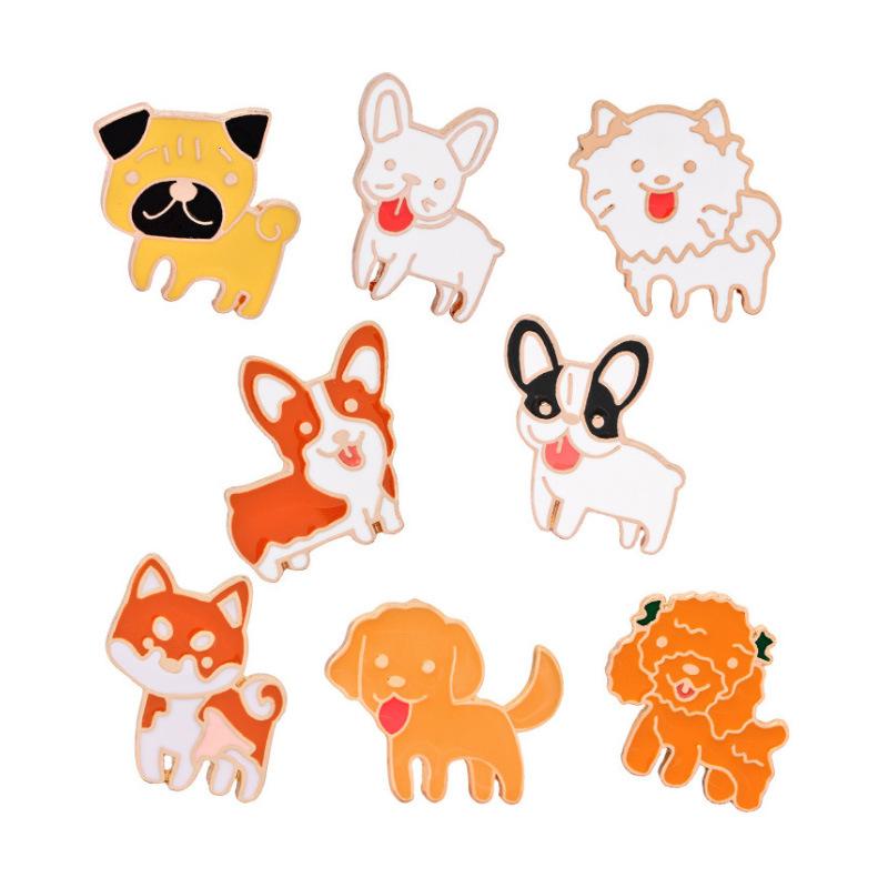 ブローチ レディース かわいい 犬 プードル ゴールデンレトリバー 動物 キャラクター モチーフ 電気メッキ加工 合金 アクセサリー カジュアル 小物