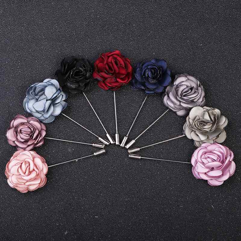 Rakuten - ブローチ レディース 布製 花モチーフ ツバキ デザイン ファッション アクセサリー 装飾 紫 緑 黒 夏 普段使い かわいい スタイル