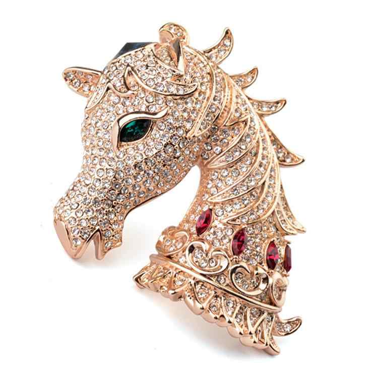 Other - ブローチ レディース 馬モチーフ エスニック クリスタル ジルコニア 上品 エレガント 合金製 ローズゴールド パーティー 結婚式 通勤 オフィス フォーマル カジュアル アクセサリー ペンダント兼用