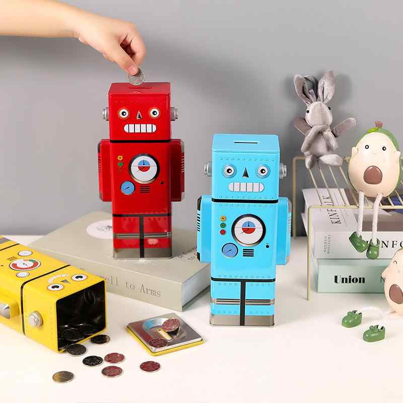 樂天商城 - 貯金箱 キッズ 子供 ロボット型 かわいい おしゃれ 置物 インテリア雑貨 小銭 硬貨 貯蓄箱 取り出し可能 金属製 卒業祝い 入学祝い 誕生日 プレゼント ギフト