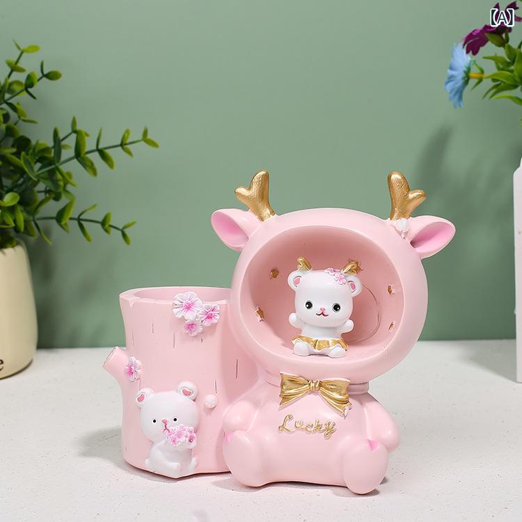 ペン立て 女の子向け マーメイド 人魚 貝殻 シェル モチーフ かわいい 卓上収納 デスク整理 オフィス 文房具 小物入れ ペンホルダー 樹脂 レジンの商品画像 2