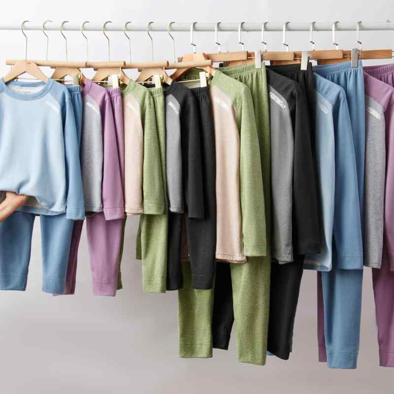 インナーウェア キッズ ジュニア 男女兼用 カシミヤ シルク ポリエステル 保温 裏起毛 厚手 秋冬 パジャマ 部屋着 普段使い 丸首 柔らかい肌触り