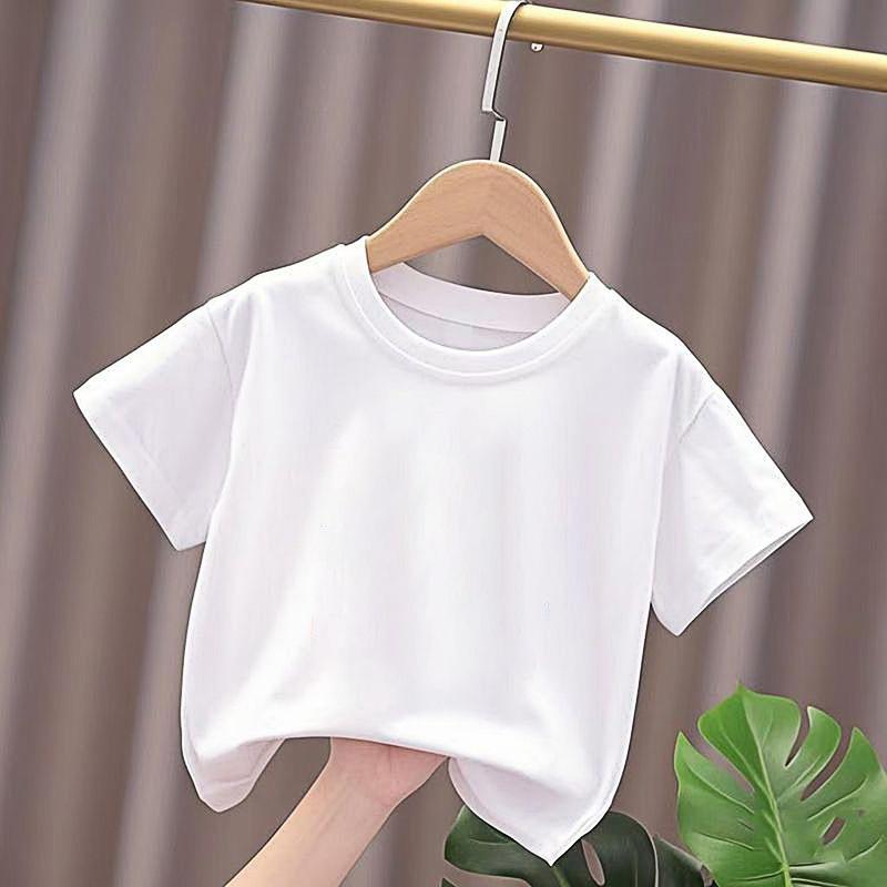 Tシャツ キッズ こども 男の子 女の子 春夏 綿 コットン 丸首 無地 半袖 トップス ...
