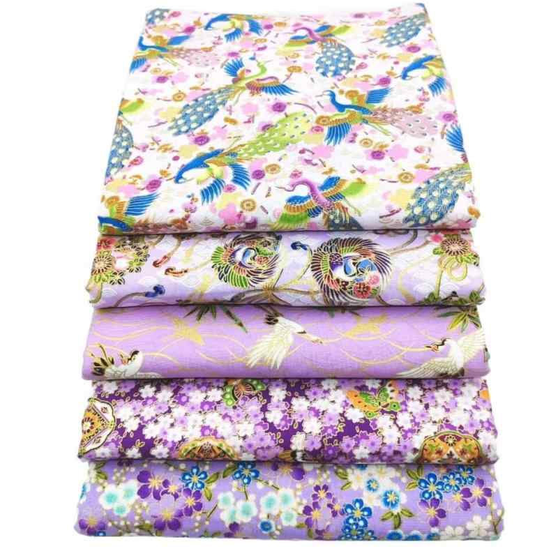 樂天商城 - 生地 春夏物 和風 箔押し コットン 厚手 紫色 精緻な和柄プリント DIY 手芸 パッチワーク バッグ 鞄 クッション カーテン ソファ テーブルクロス 装飾用 幅広 平織り