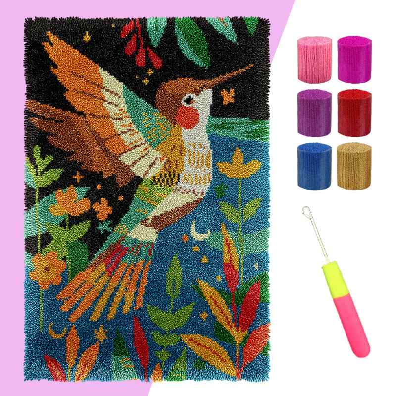 手芸キット DIY ハンドメイド クラフト 鳥 タペストリー 壁掛け 壁飾り アクリル毛糸 段染め カラフル 北欧風 材料セット 部屋飾り インテリア
