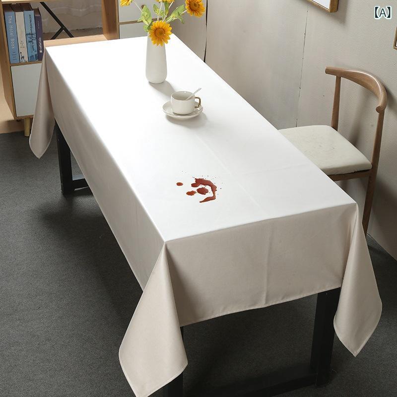 Rakuten - テーブルクロス 布製 大判 防水 撥水 防汚 長方形 スクエア 会議用 ビジネス イベント 展示 業務用 高級感 高見え エレガント 白 ホワイト アイボリー 食卓カバー クロス