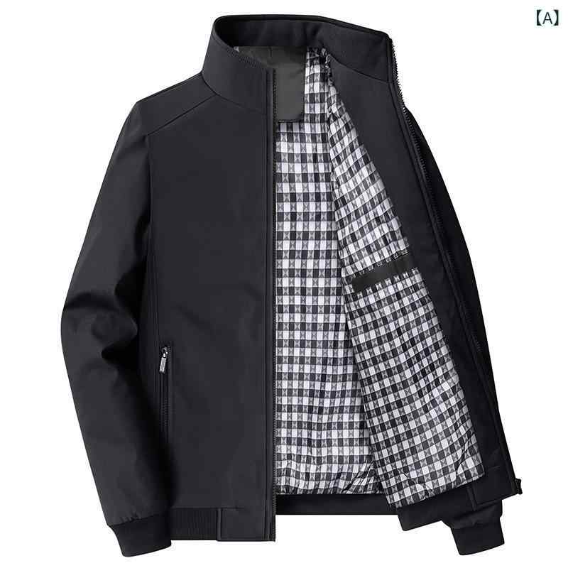 ジャケット メンズ アウター 春秋 紳士服 シニア 父親 おじいちゃん 撥水 耐磨 ゆったり 大きいサイズ ジップアップ 襟付き カジュアル soarsole-10562051 ふんわり暮らし鞄店 サンプル画像2
