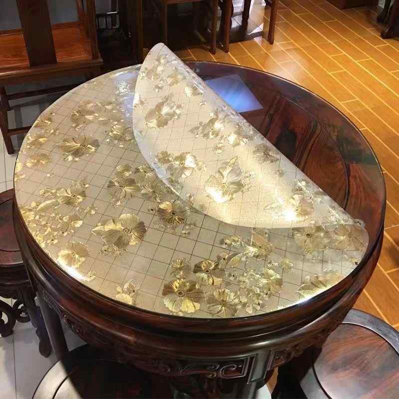テーブル保護シート 円形 丸型 PVC 軟質ビニール 透明 防水 防油 傷防止 汚れ防止 家庭用 業務用 ホテル レストラン 食卓マット