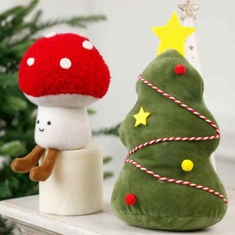 クリスマスオーナメント かわいい インスタ映え きのこ ぬいぐるみ マスコット リース 吊り下げ 置物 北欧風 おしゃれ エレガント 布製 ファブリック 装飾 デコレーション プレゼント ギフト インテリア 雑貨