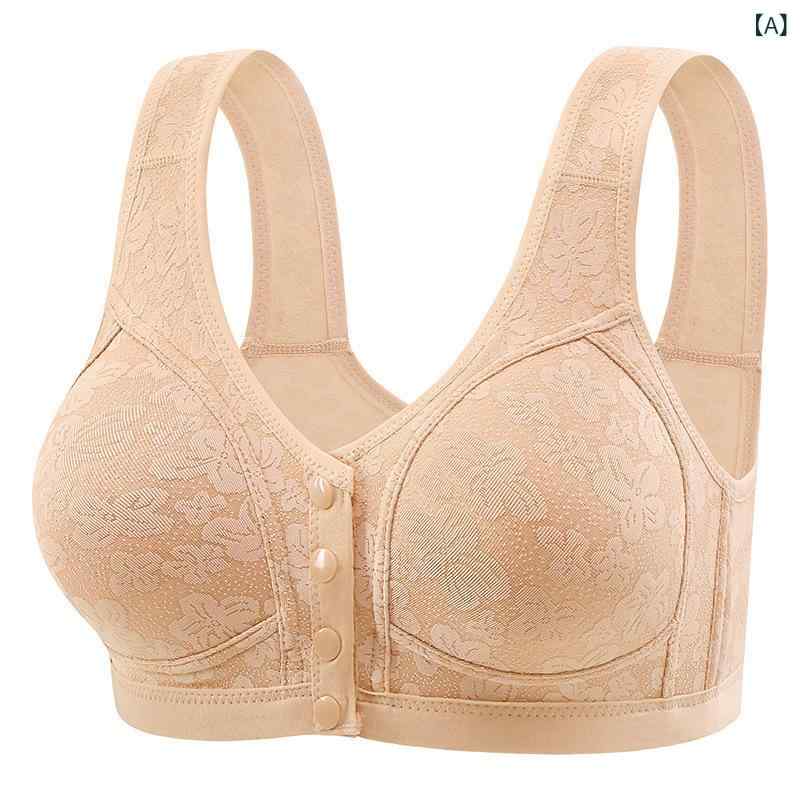 ブラジャー レディース ミセス ノンワイヤー 前開き 大きいサイズ ベストタイプ 脇...